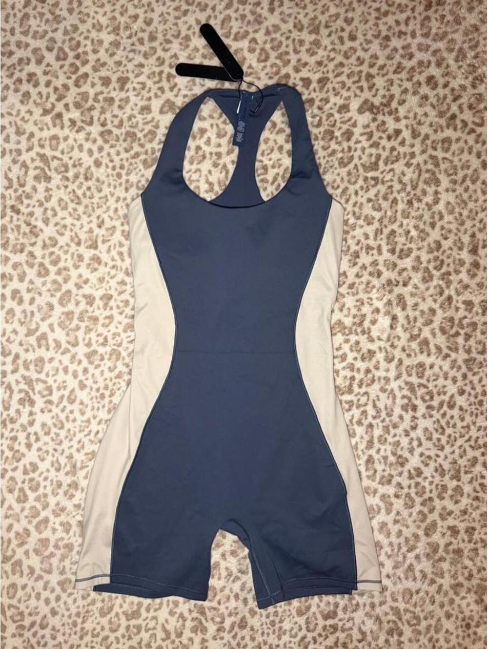 Nike SKIMS Matte Shine Mix T-Back One Piece 5”